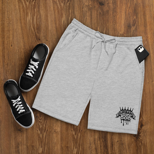 Sauce God's black logo fleece shorts