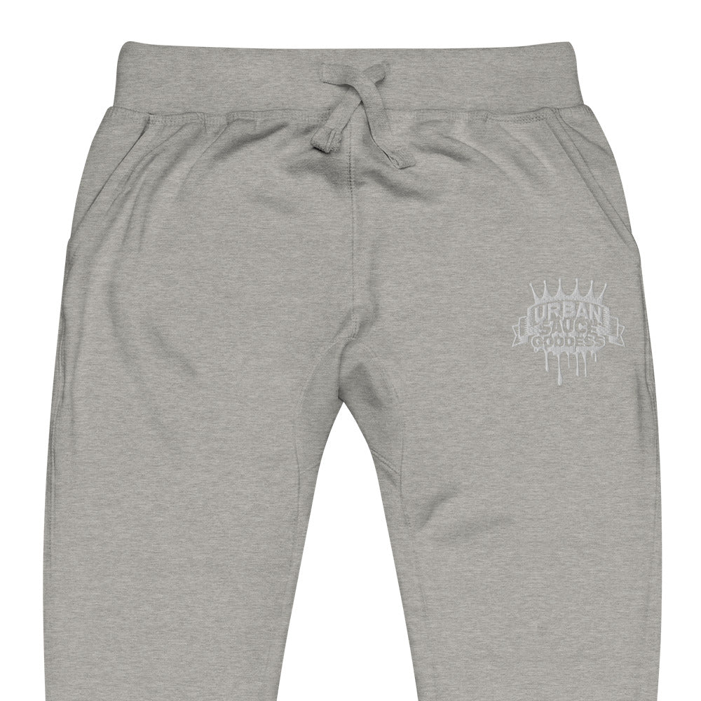 Sauce Goddess White Logo fleece sweatpants