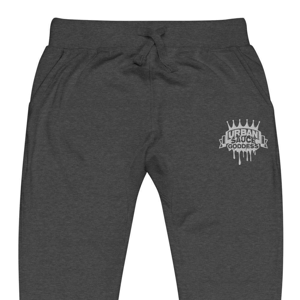 Sauce Goddess White Logo fleece sweatpants