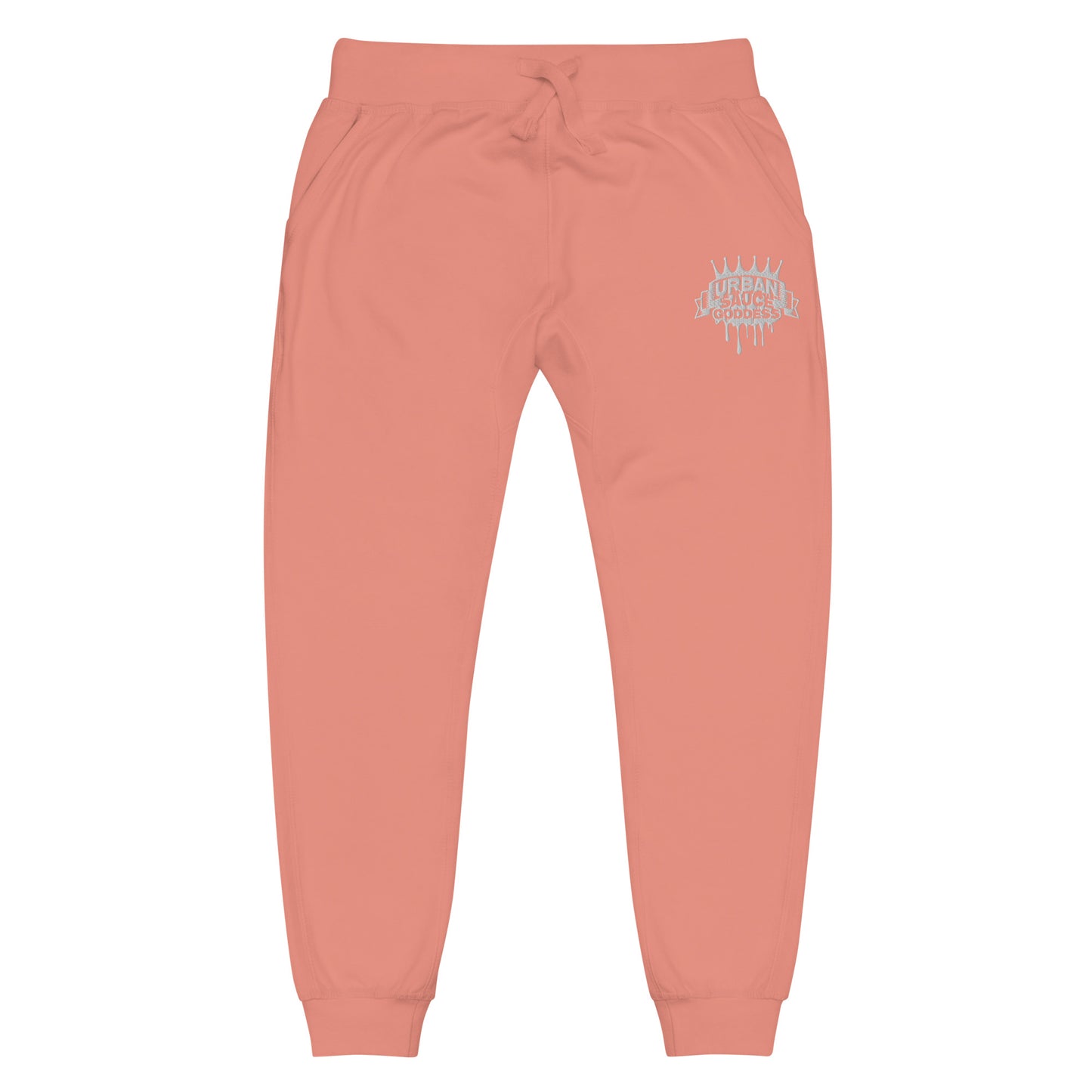 Sauce Goddess White Logo fleece sweatpants