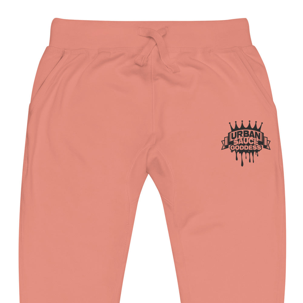 Sauce Goddess black logo fleece sweatpants