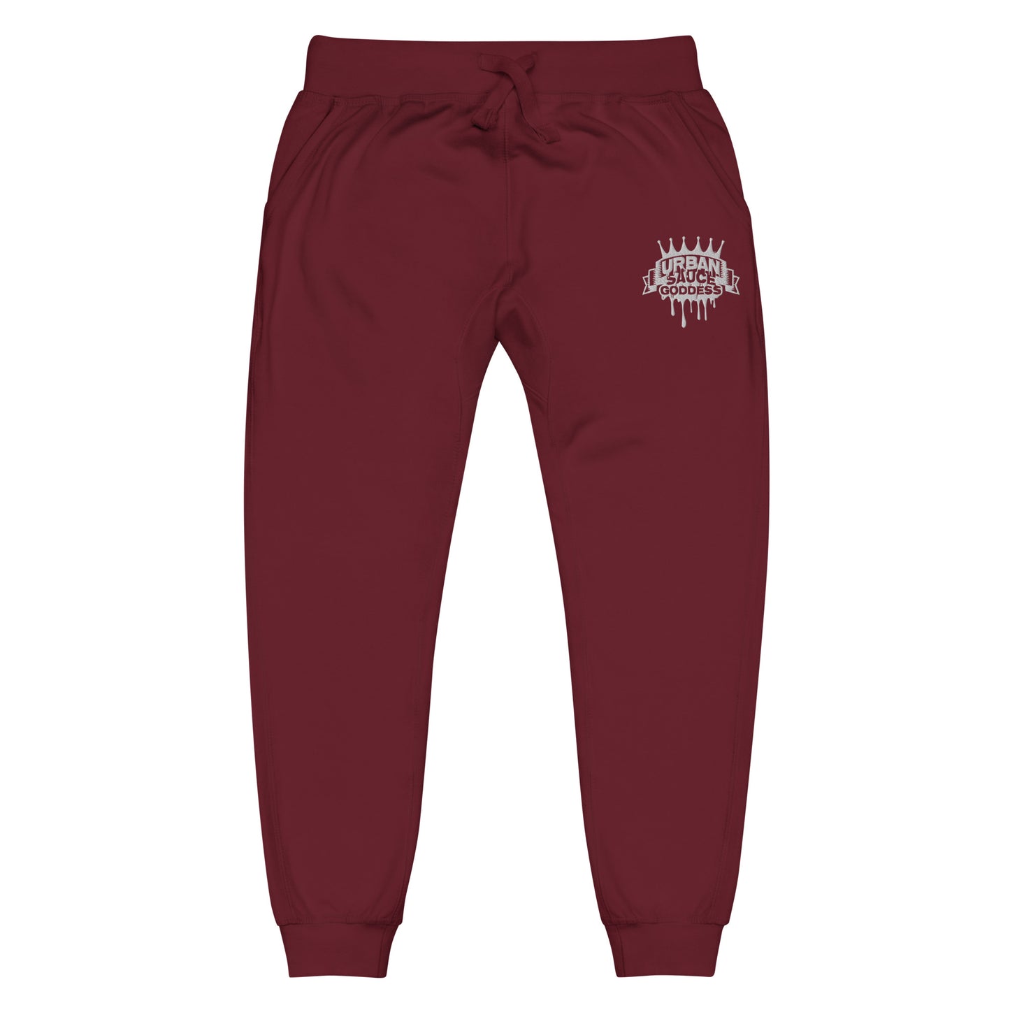 Sauce Goddess White Logo fleece sweatpants
