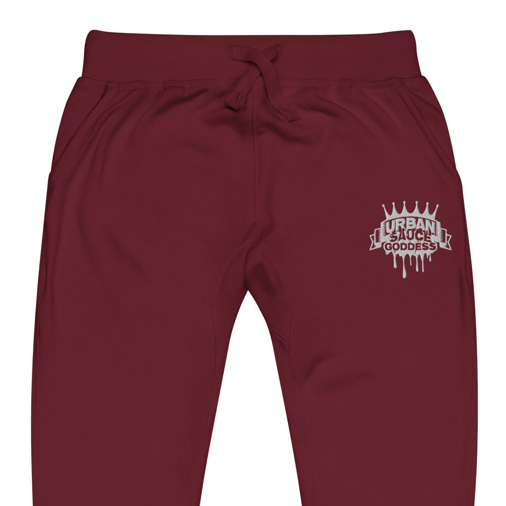 Sauce Goddess White Logo fleece sweatpants