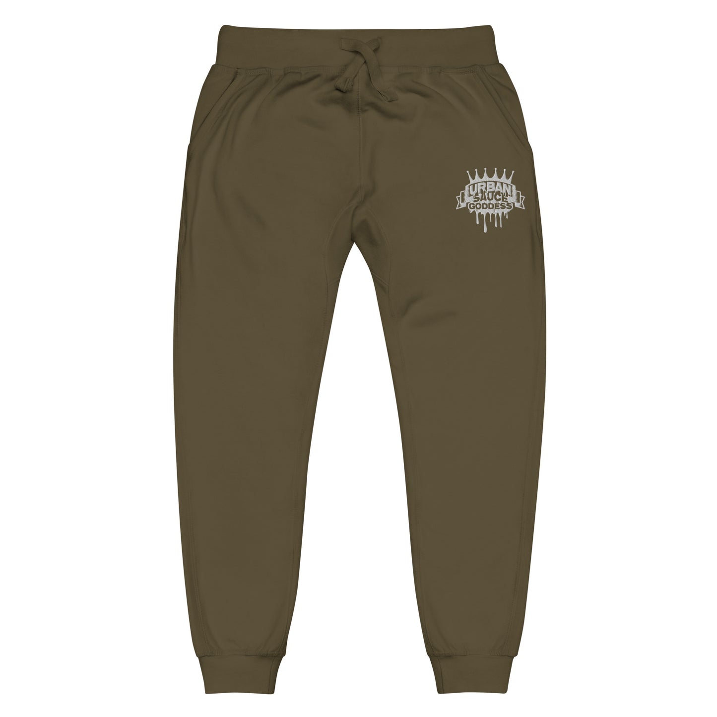 Sauce Goddess White Logo fleece sweatpants