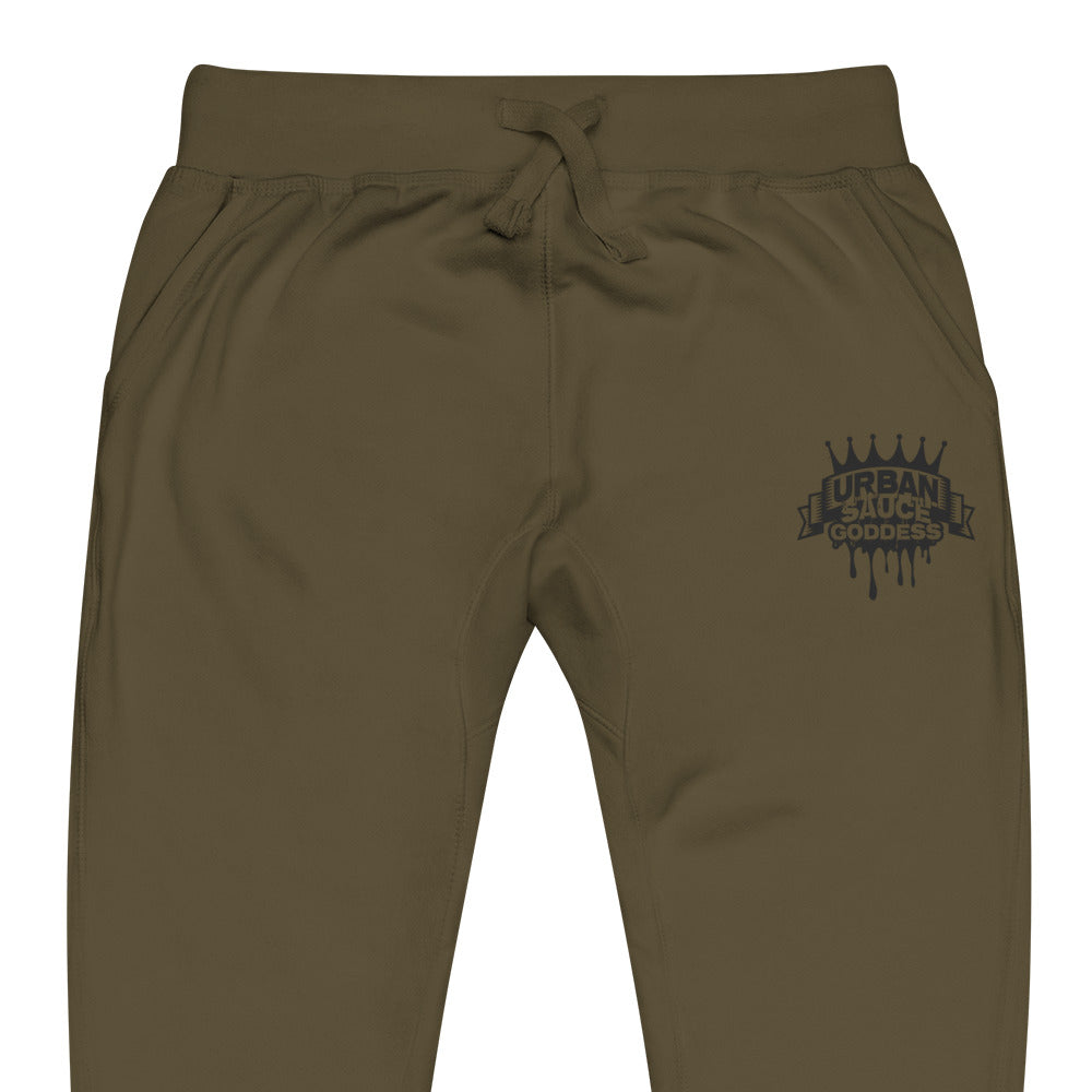 Sauce Goddess black logo fleece sweatpants