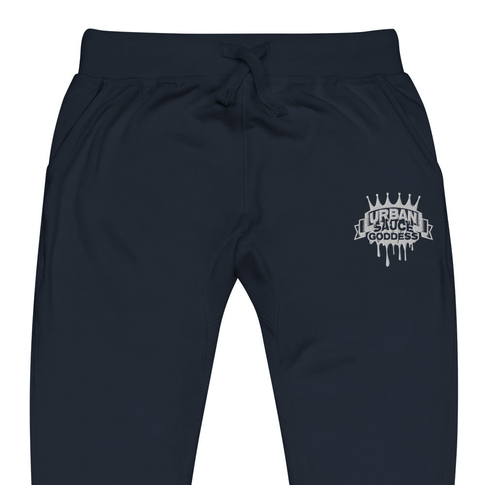 Sauce Goddess White Logo fleece sweatpants