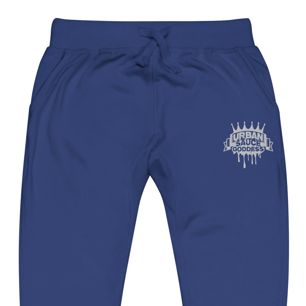 Sauce Goddess White Logo fleece sweatpants