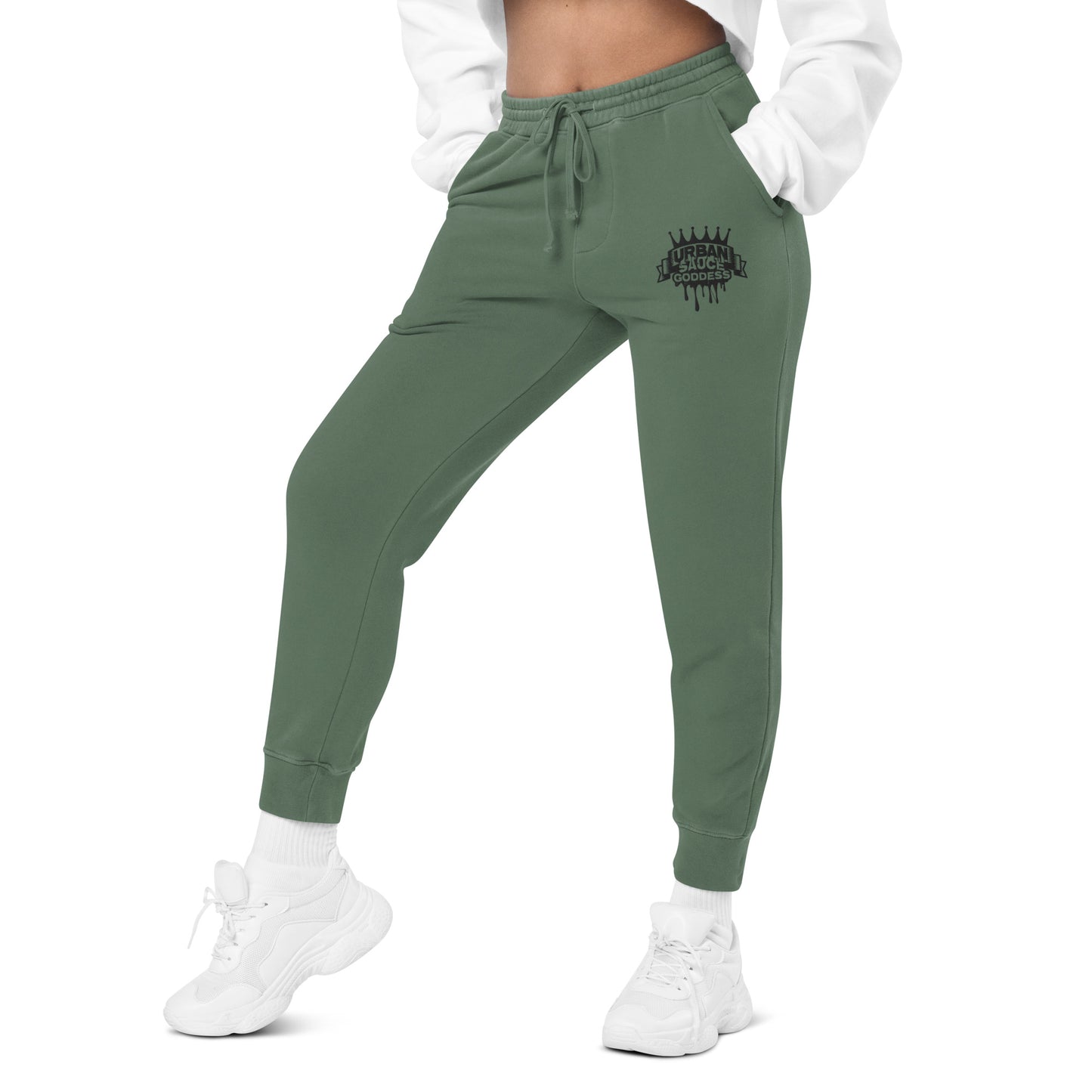 Sauce Goddess black logo pigment-dyed sweatpants