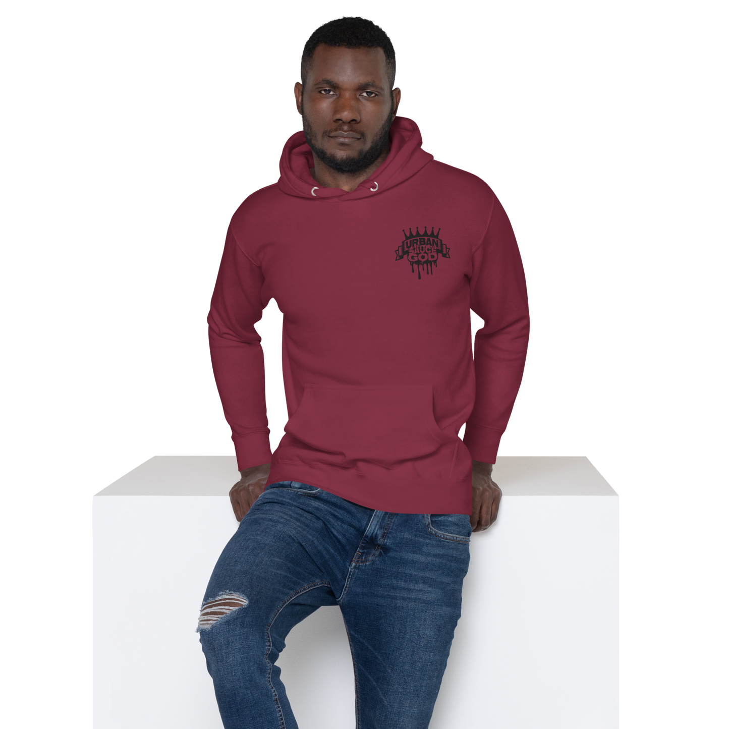 Sauce God Black Embroidered Logo Hoodie