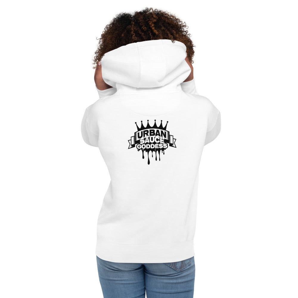Sauce Goddess White Hoodie-Motherhood