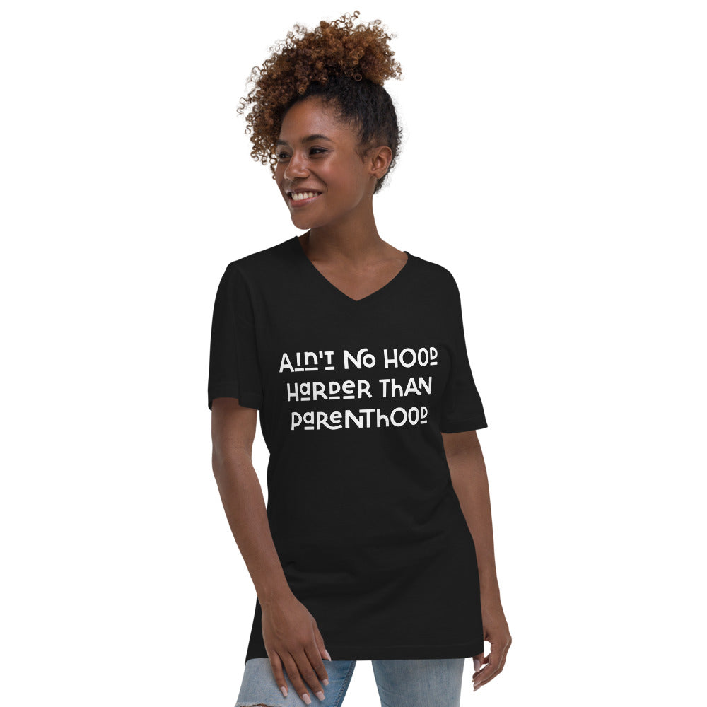 Sauce Goddess Black Short Sleeve V-Neck T-Shirt-Parenthood
