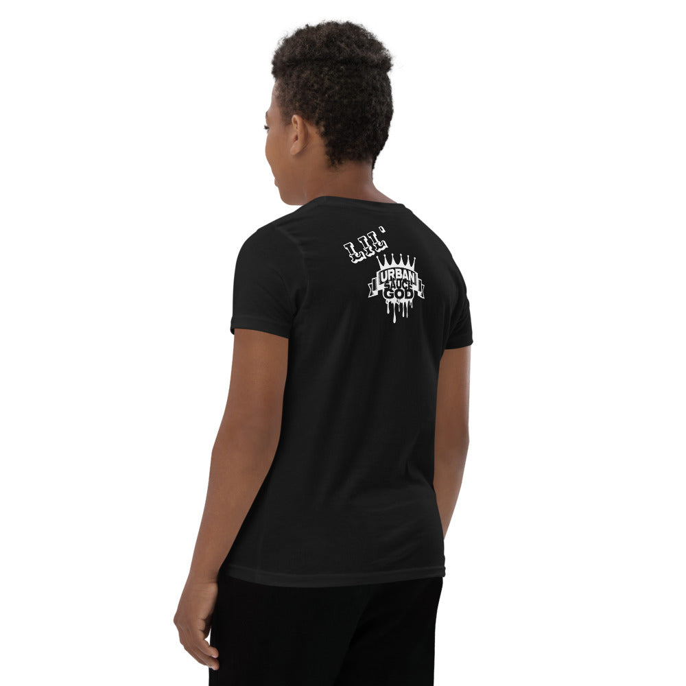 Lil' Sauce God Black Short Sleeve T-Shirt-Childhood