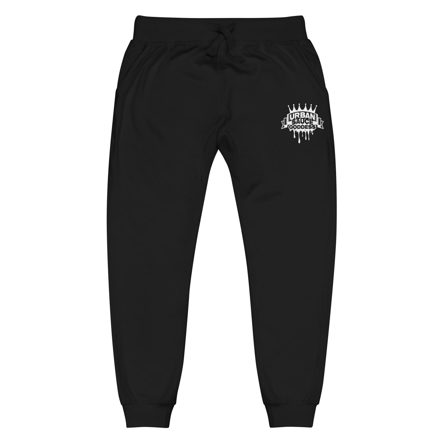 Sauce Goddess white logo fleece sweatpants