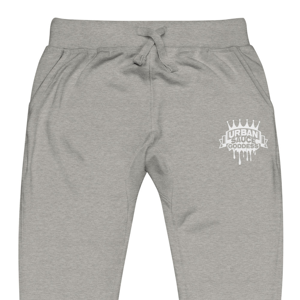 Sauce Goddess white logo fleece sweatpants