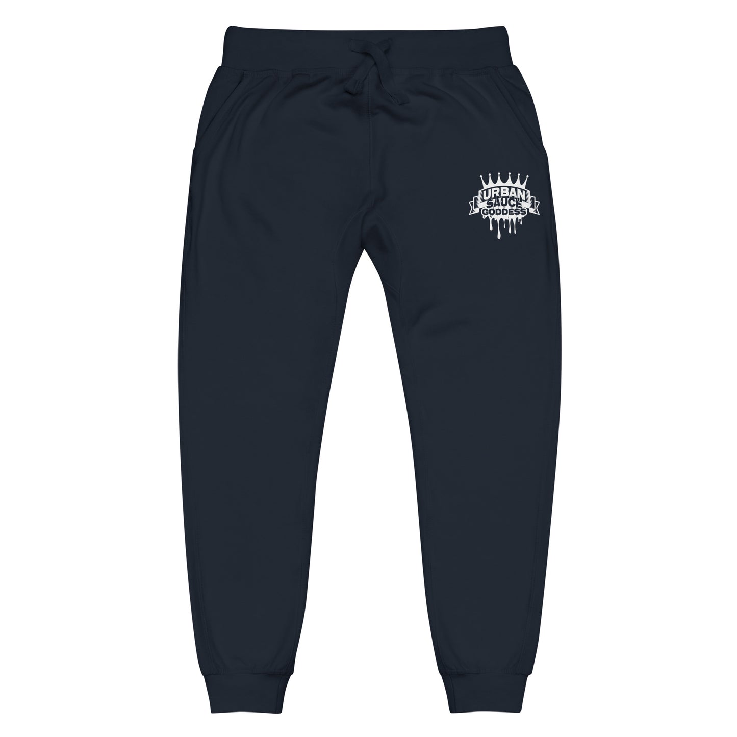 Sauce Goddess white logo fleece sweatpants