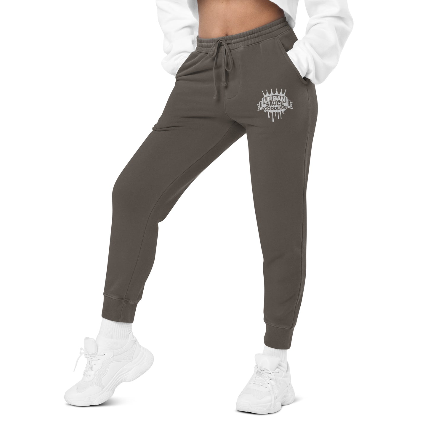 Sauce Goddess white logo pigment-dyed sweatpants