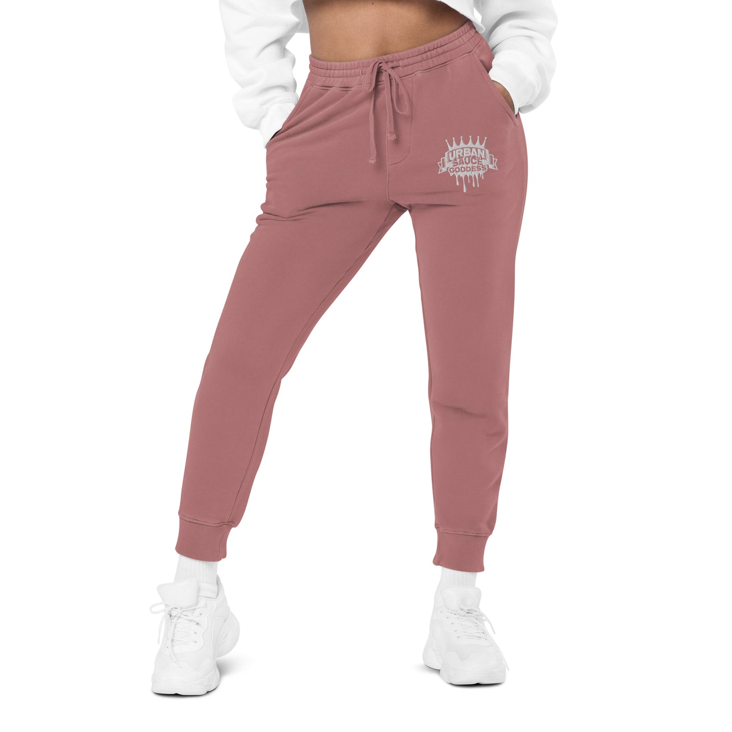 Sauce Goddess white logo pigment-dyed sweatpants