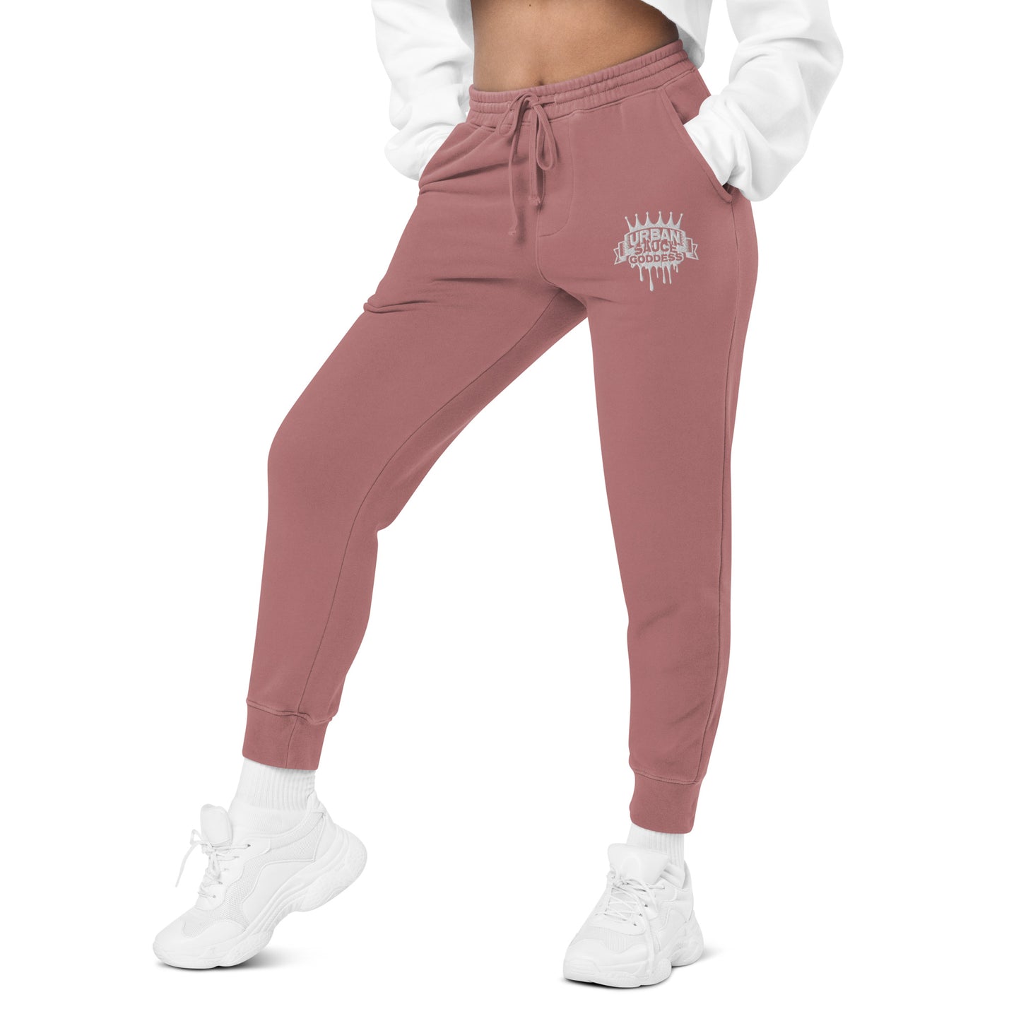 Sauce Goddess white logo pigment-dyed sweatpants