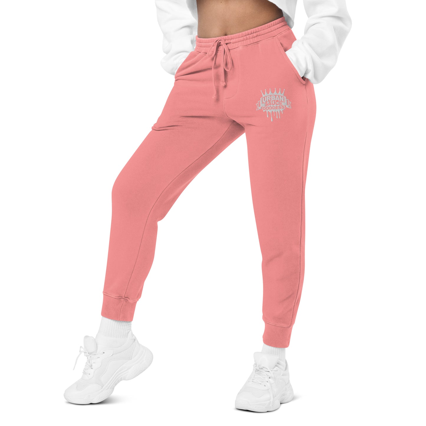 Sauce Goddess white logo pigment-dyed sweatpants