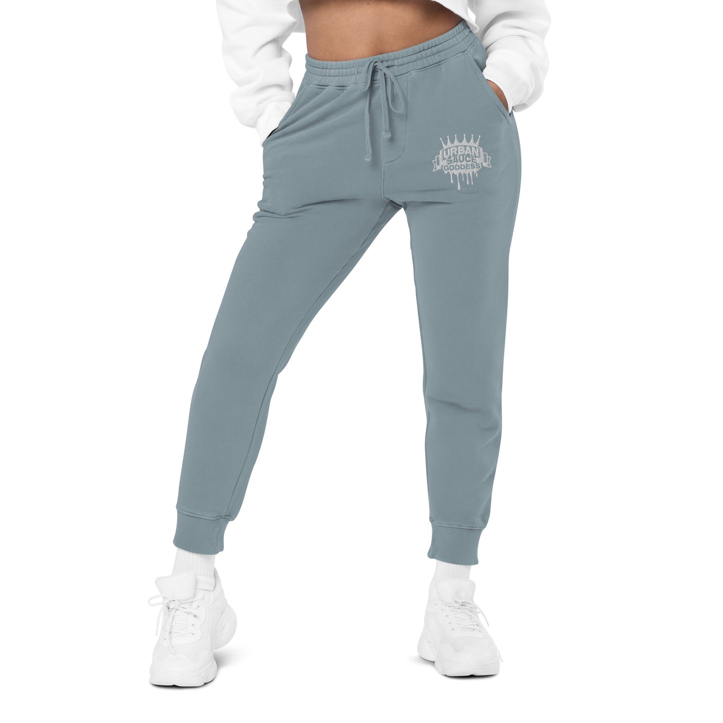 Sauce Goddess white logo pigment-dyed sweatpants